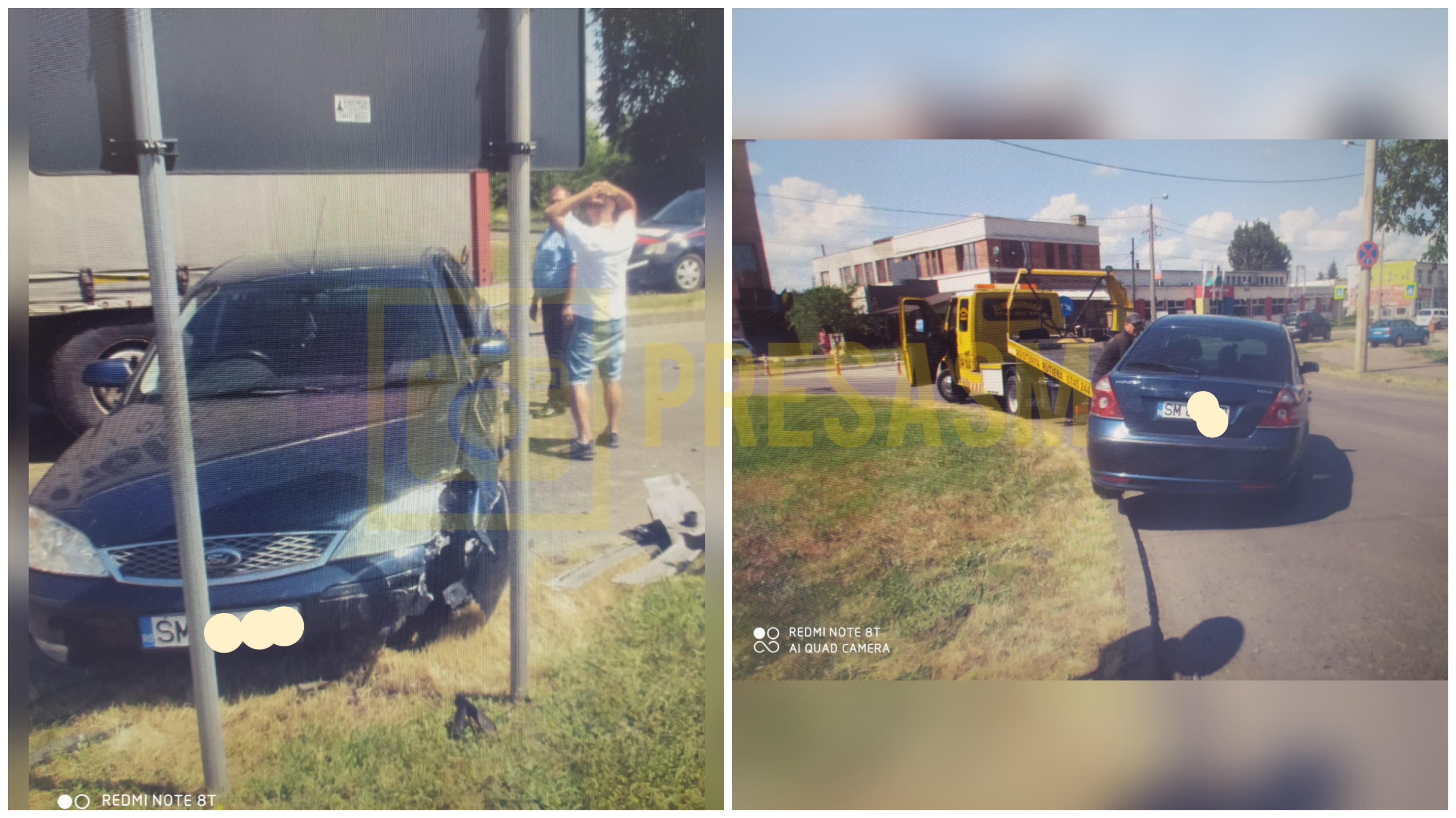 FOTOGALERIE. Un tânăr a spulberat cu mașina indicatoarele pe Drumul Botizului