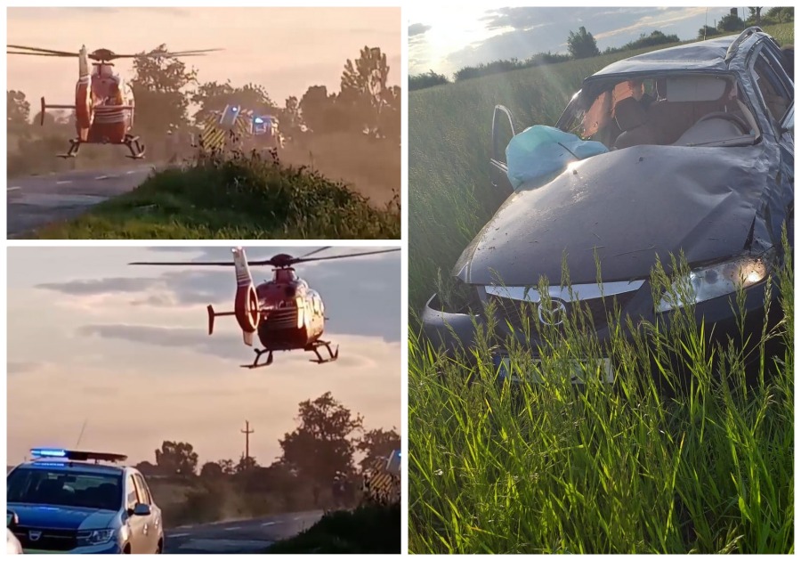 FOTO. Accident cumplit în Bihor. Un băiat de 14 ani a murit. Patru persoane, între care doi copii, la spital