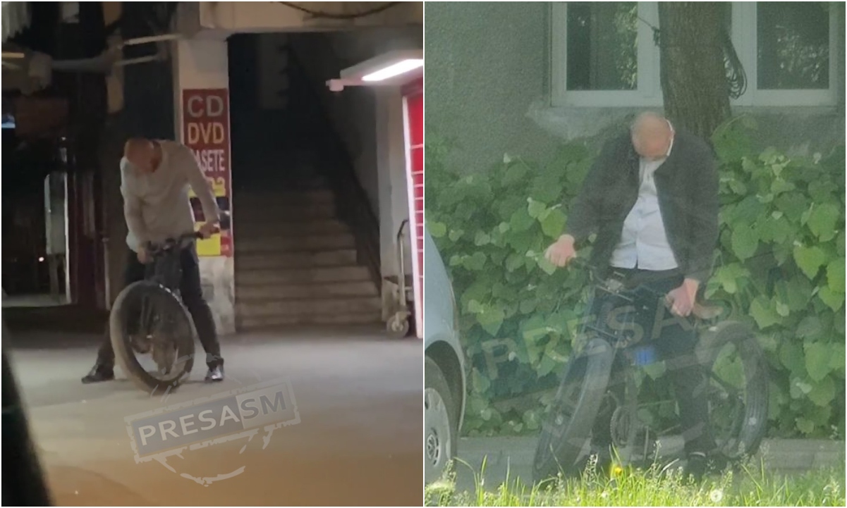 VIDEO. Imagini triste din Piața Someș din Satu Mare. Biciclistul aparent drogat, o nouă apariție