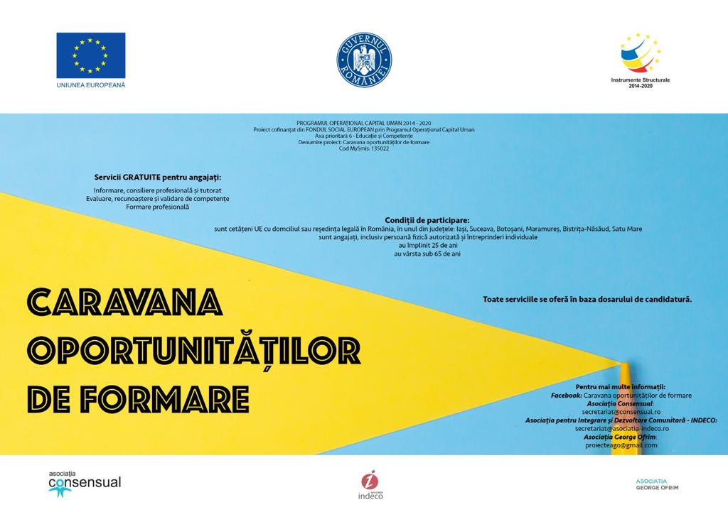 "Caravana oportunităților de formare" vine la Satu Mare. Cursuri gratuite!