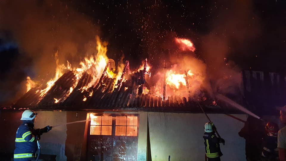 Cai și câini au ars de vii, după ce un grajd din județul Satu Mare a luat foc