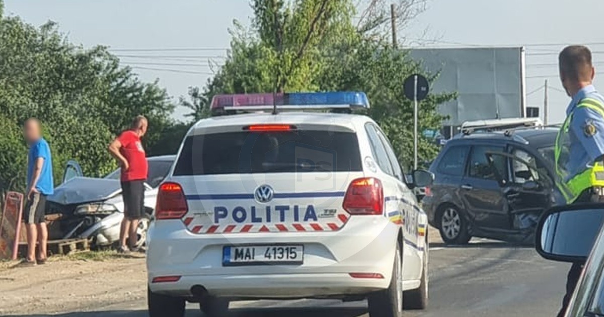VIDEO. Impact între două mașini pe B-dul Lucian Blaga, în municipiul Satu Mare