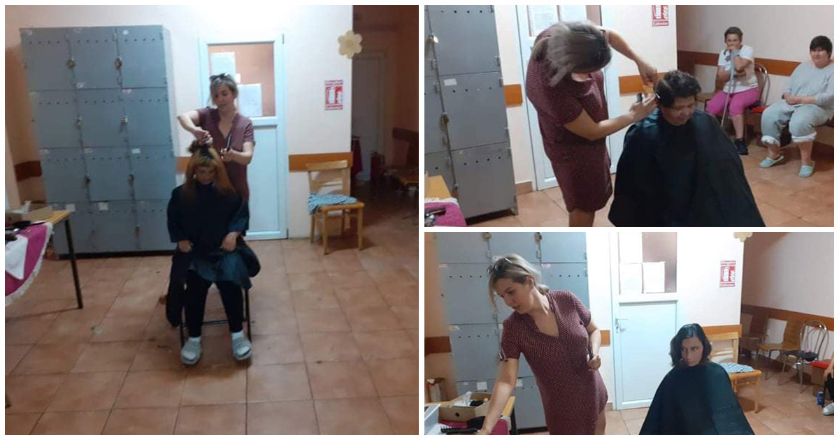 FOTOGALERIE. Model de bunătate! O sătmăreancă coafează gratuit femeile străzii din Satu Mare