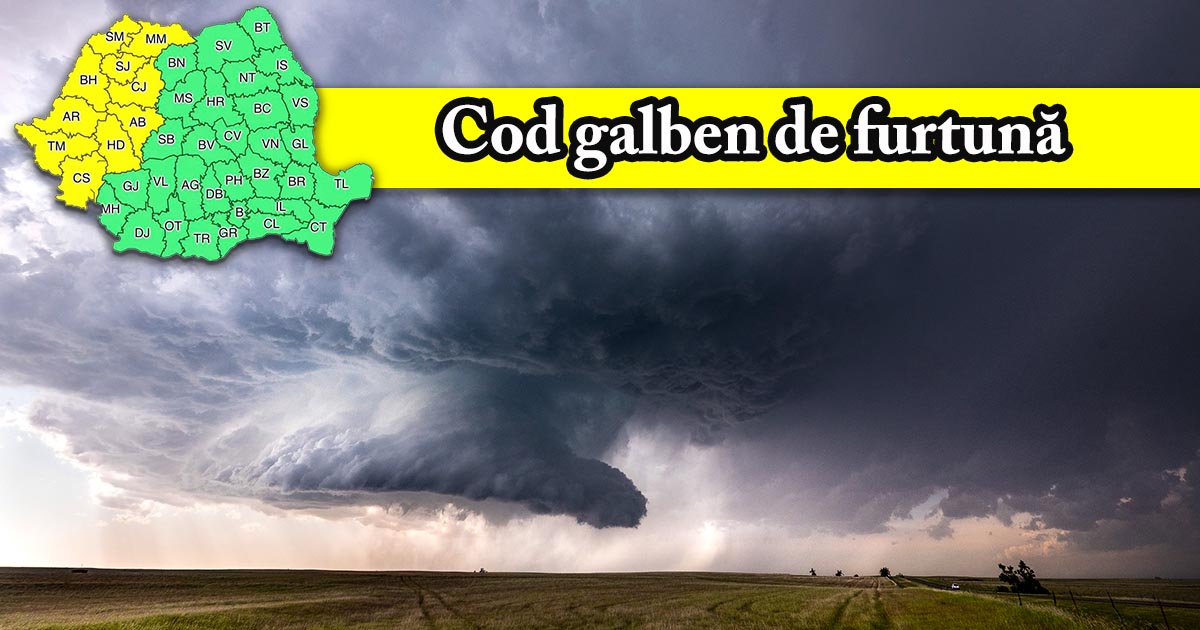 HARTĂ. După caniculă vine furtuna! Cod galben pentru județul Satu Mare
