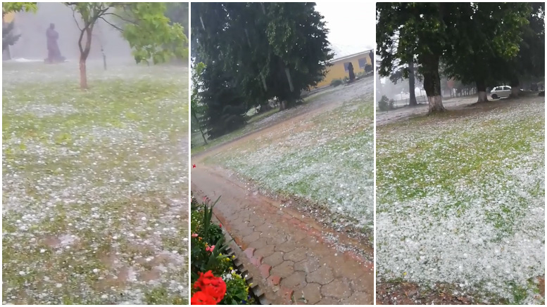 VIDEO. Codul roșu a făcut prăpăd în județul vecin. Locuitorii, luați prin surprindere de grindină