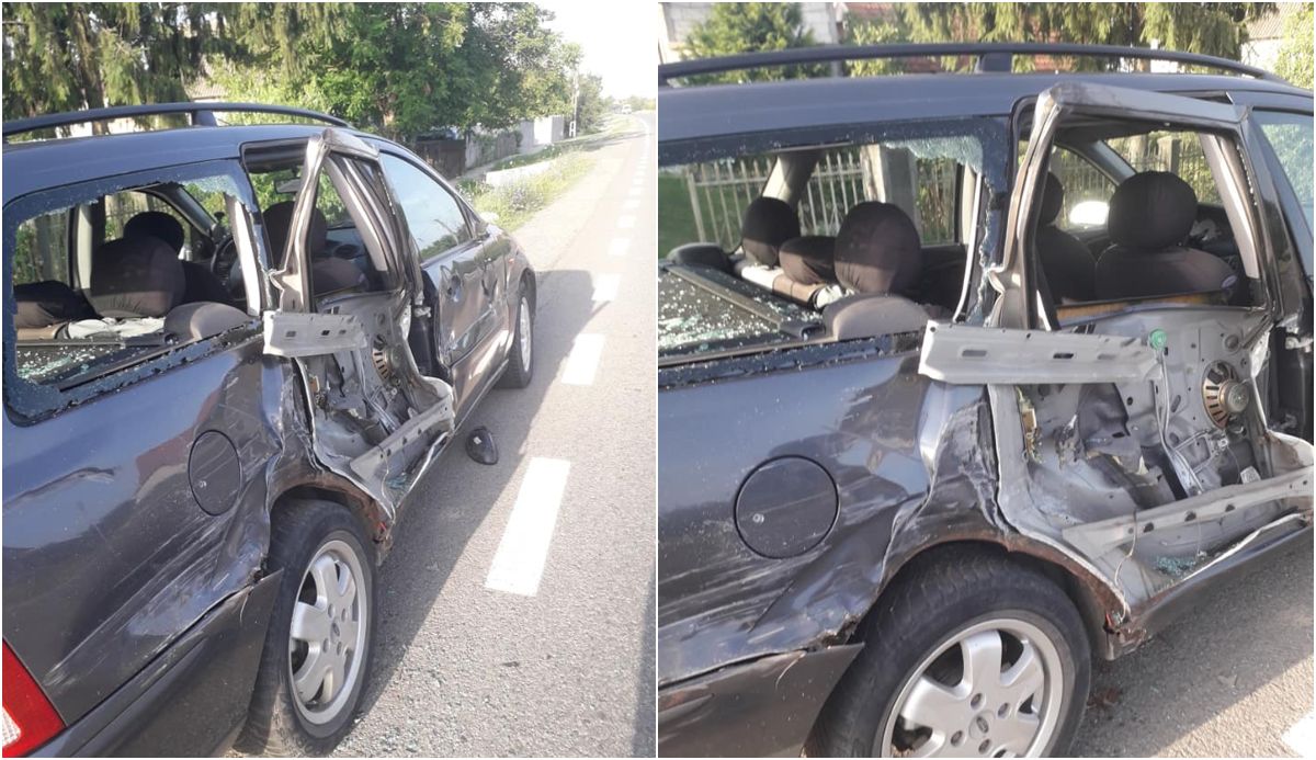 FOTOGALERIE. Accident pe DN19, în județul Satu Mare. Vinovatul ar fi fugit și e căutat