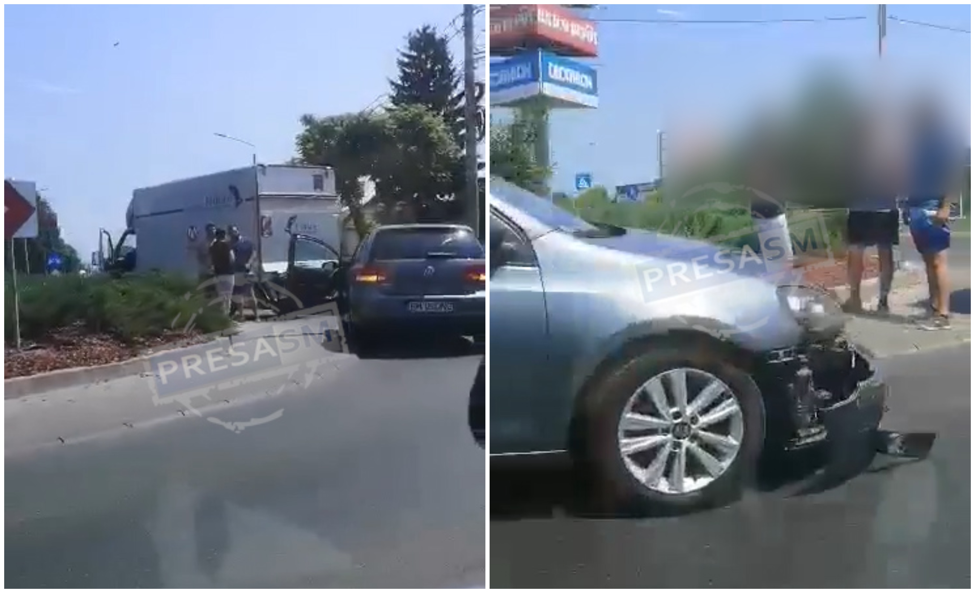 FOTO. Accident rutier pe Drumul Careiului. Coliziune între o dubă și o mașină