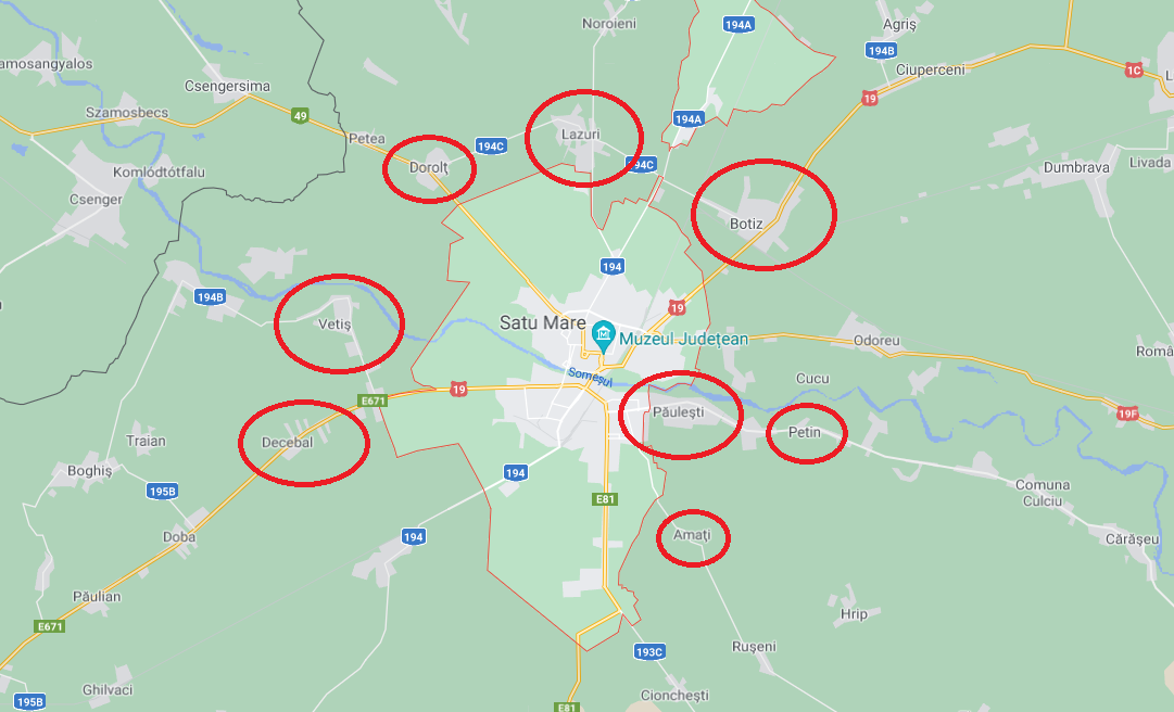 Proiect legislativ. Municipiul Satu Mare s-ar putea unifica cu Păulești, Botiz sau Lazuri