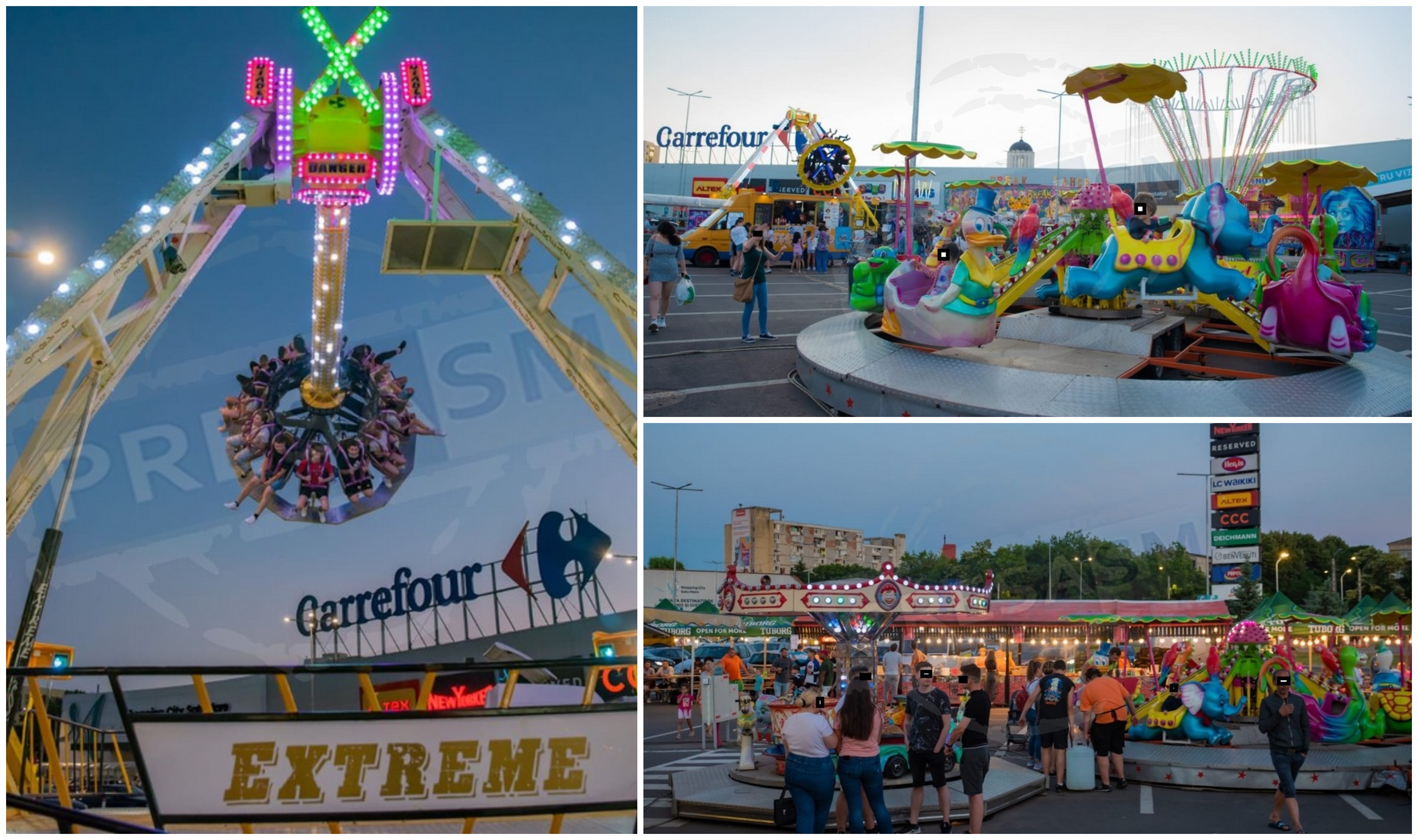 FOTO/VIDEO. Parc de distracții uriaș și concerte în parcarea mall-ului din Satu Mare!