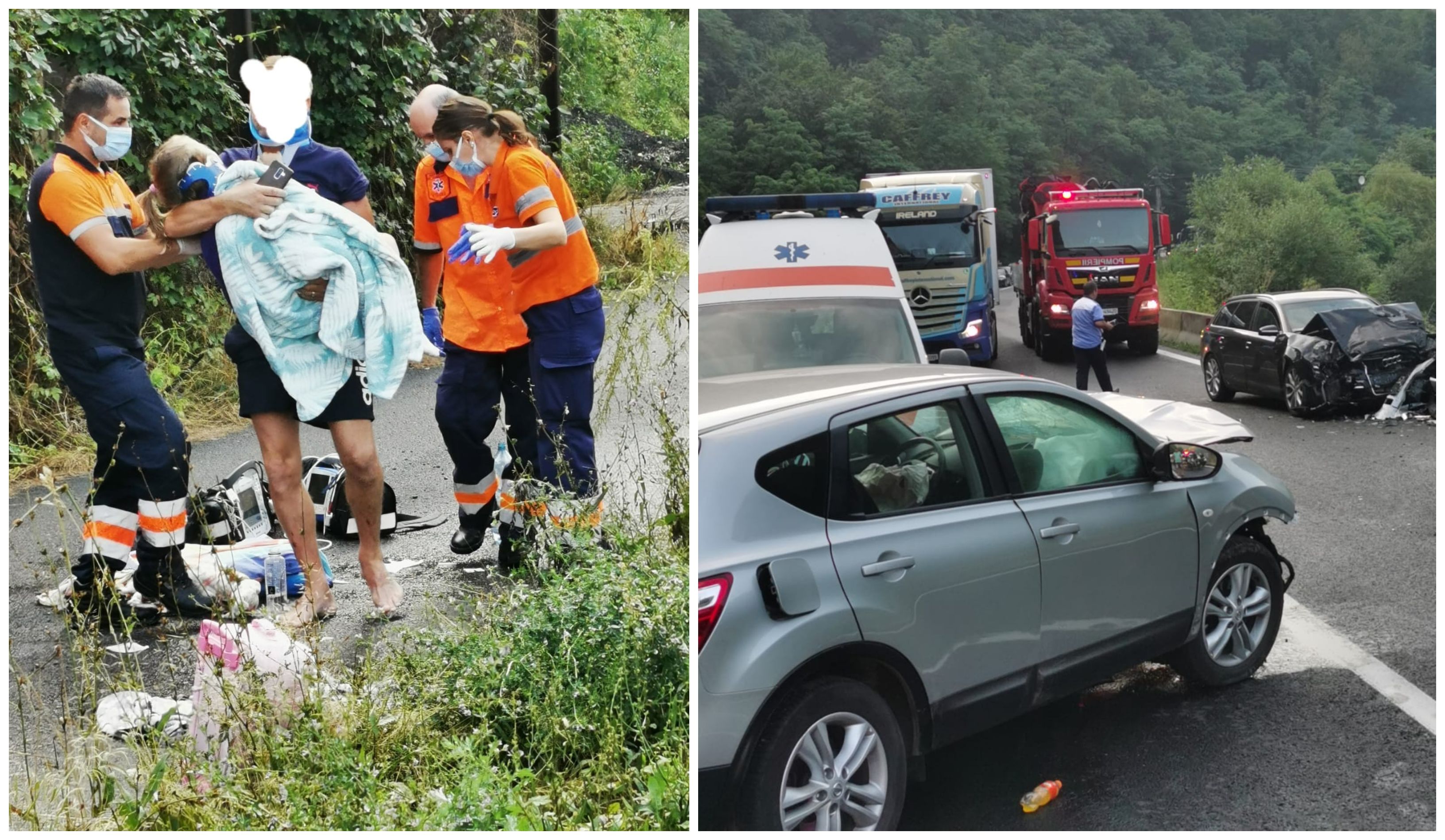 FOTOGALERIE. Antrenorul Olimpiei Satu Mare, implicat într-un grav accident, alături de familie