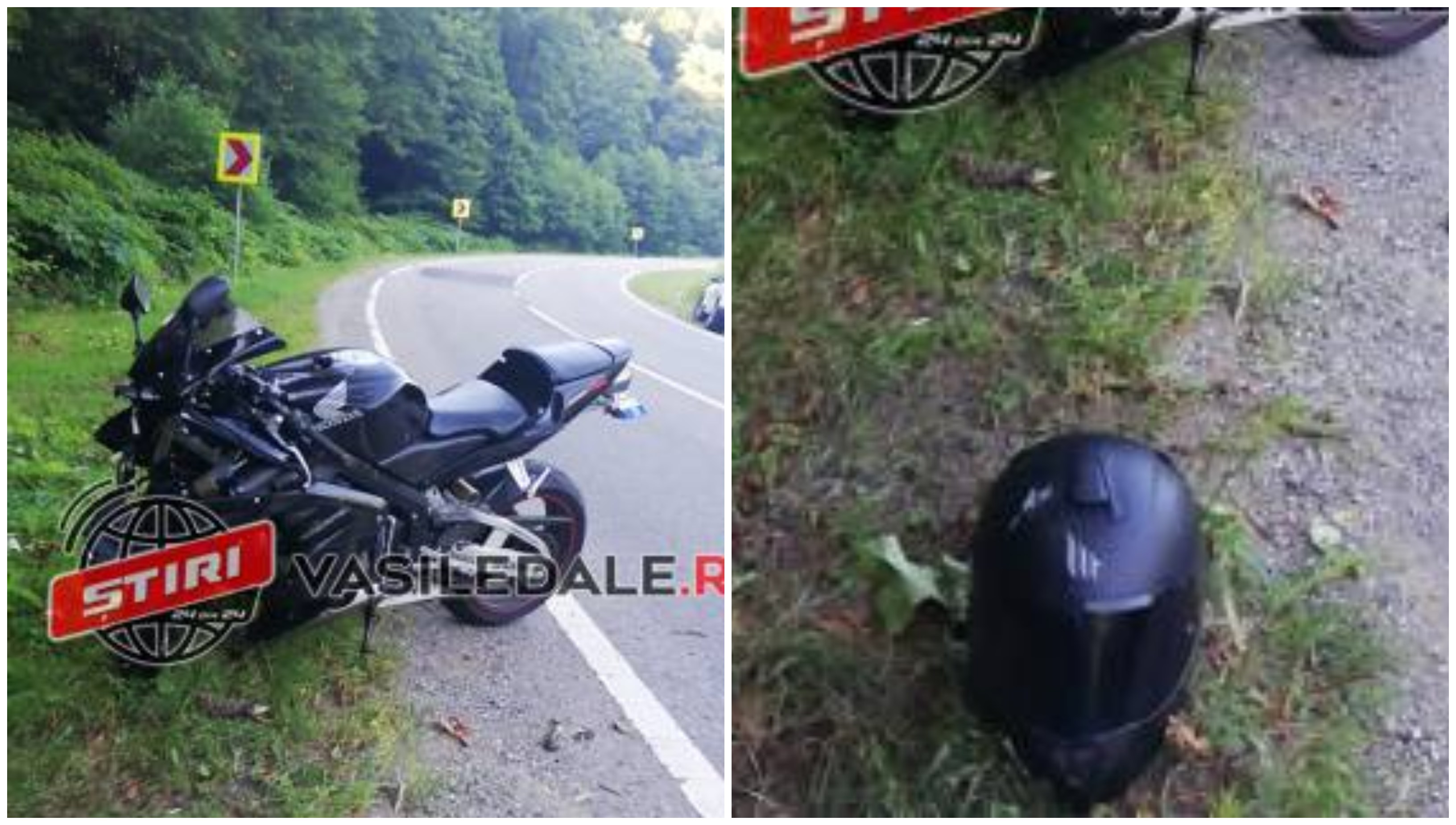 FOTO. Accident grav. Un tânăr din Satu Mare a intrat cu motocicleta direct în copac