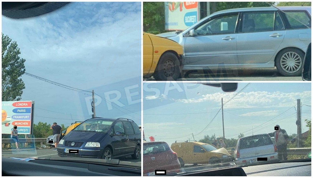 FOTOGALERIE. Accident pe Drumul Careiului. Impact între două mașini