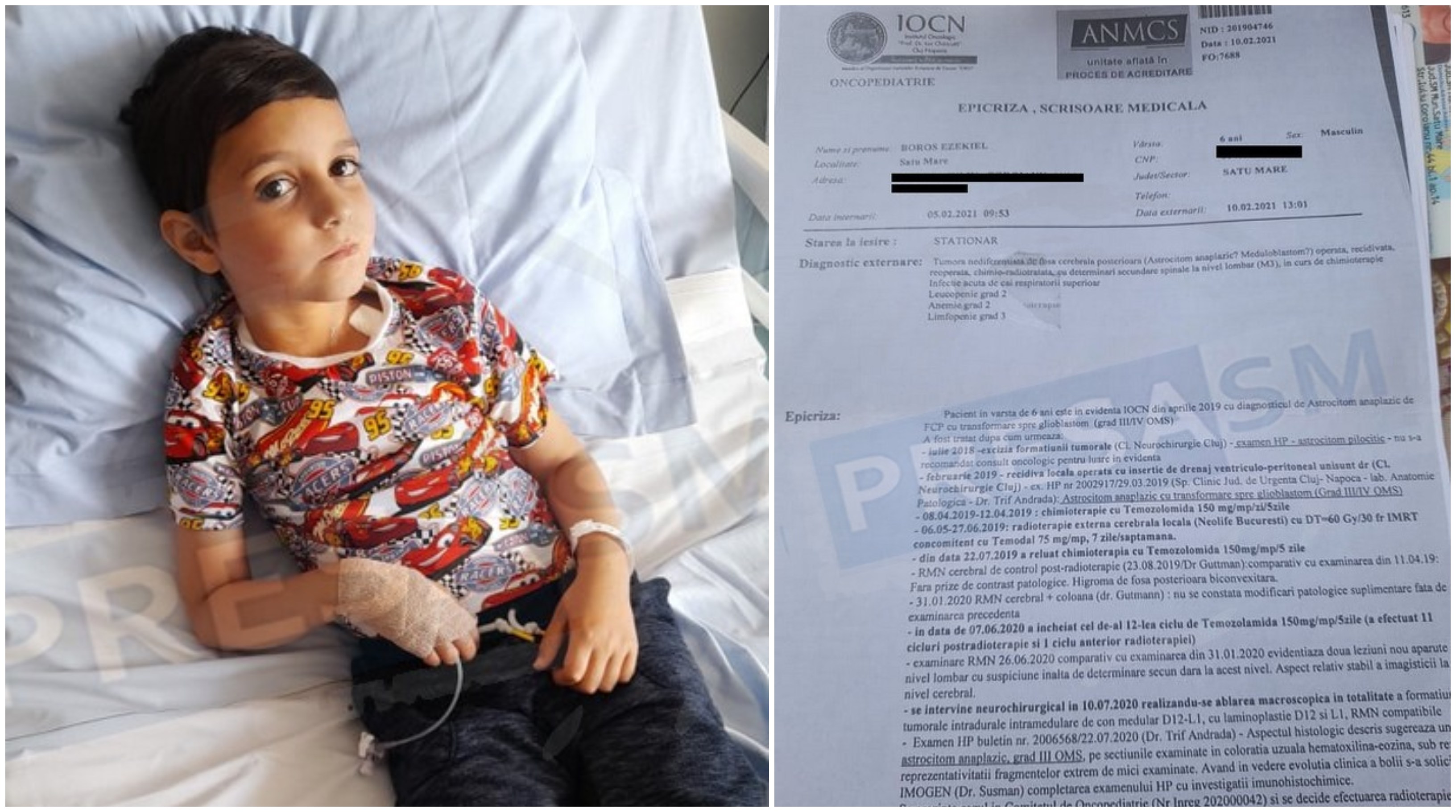 FOTO. Ezekiel (7 anișori) luptă cu cancerul. Viața lui depinde de sprijinul nostru