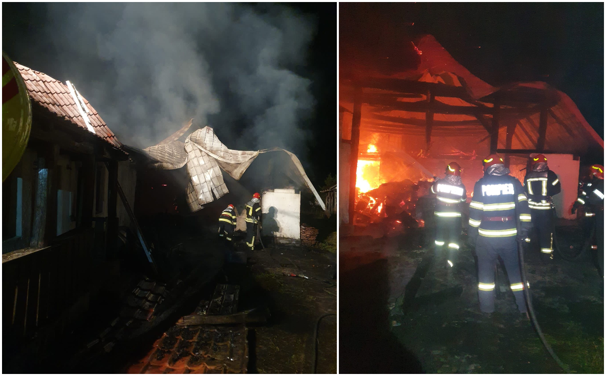 FOTO. Incendiu în județ. Pompierii s-au luptat mai multe ore cu flăcările