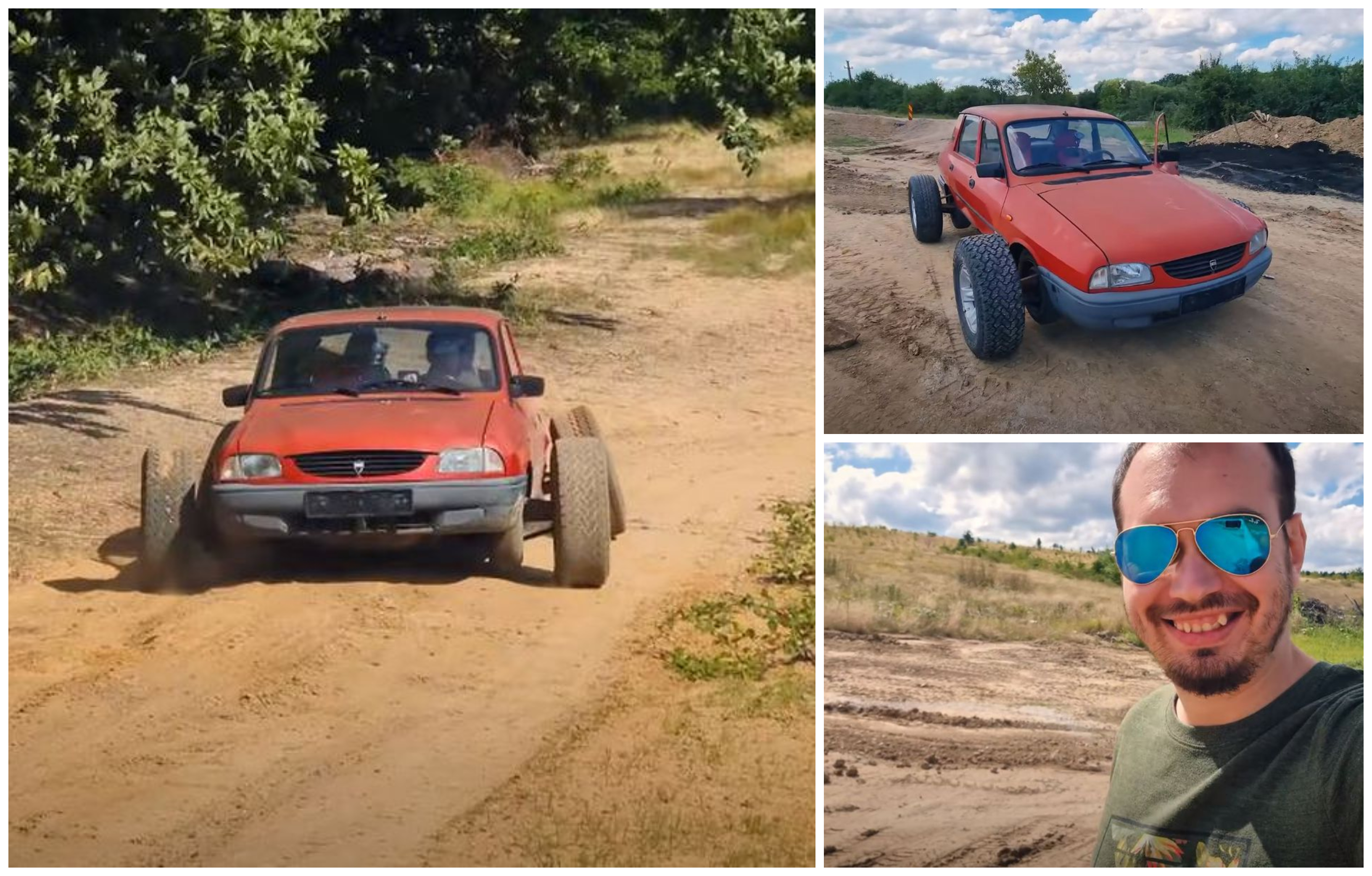 FOTO/VIDEO. Tânărul milionar din Satu Mare care a ”inventat” Dacia cu 8 roți. Varianta off road