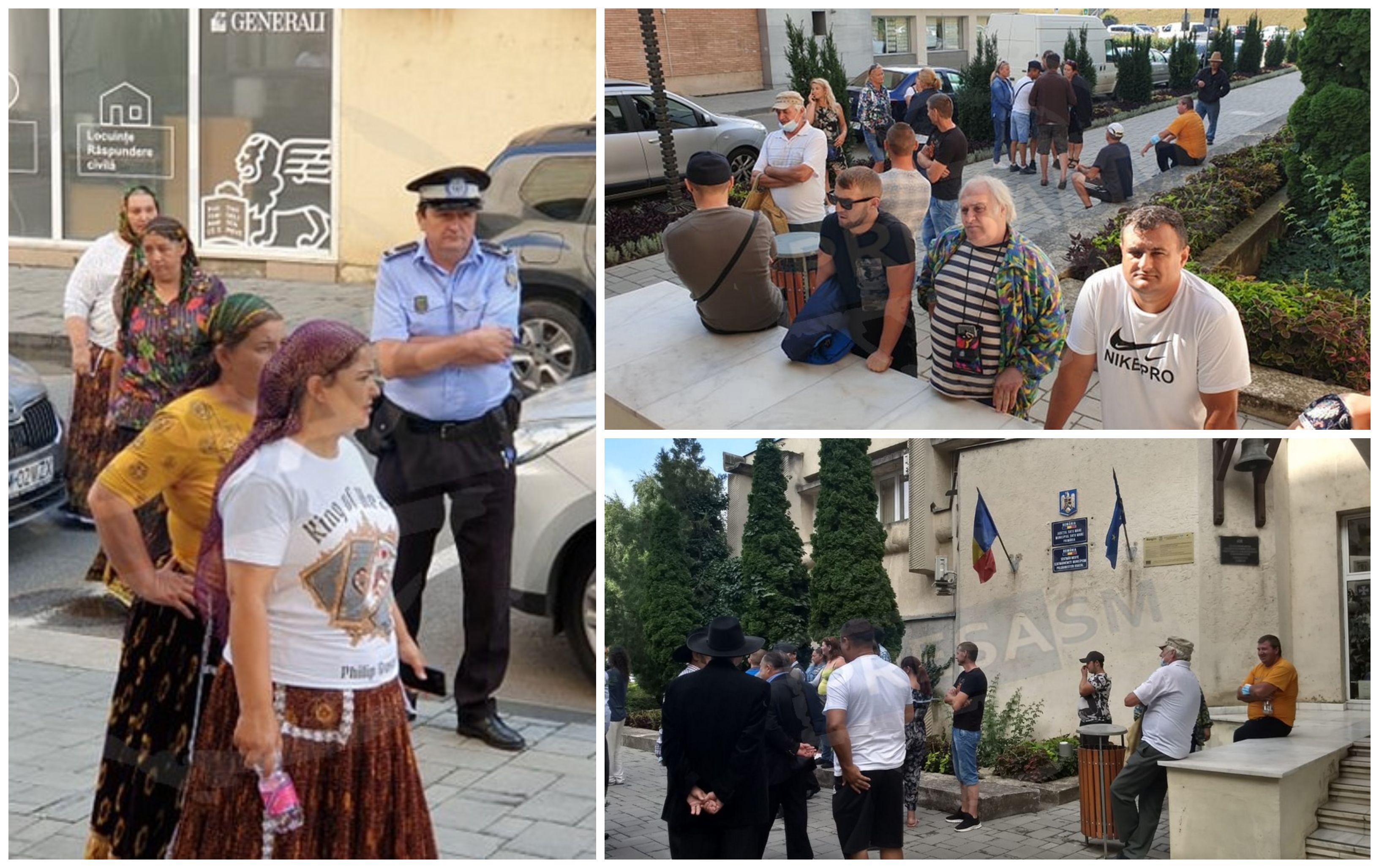 FOTOGALERIE. Protest la Primăria Satu Mare. Zeci de oameni cer autorizarea ”noii piețe de vechituri ”