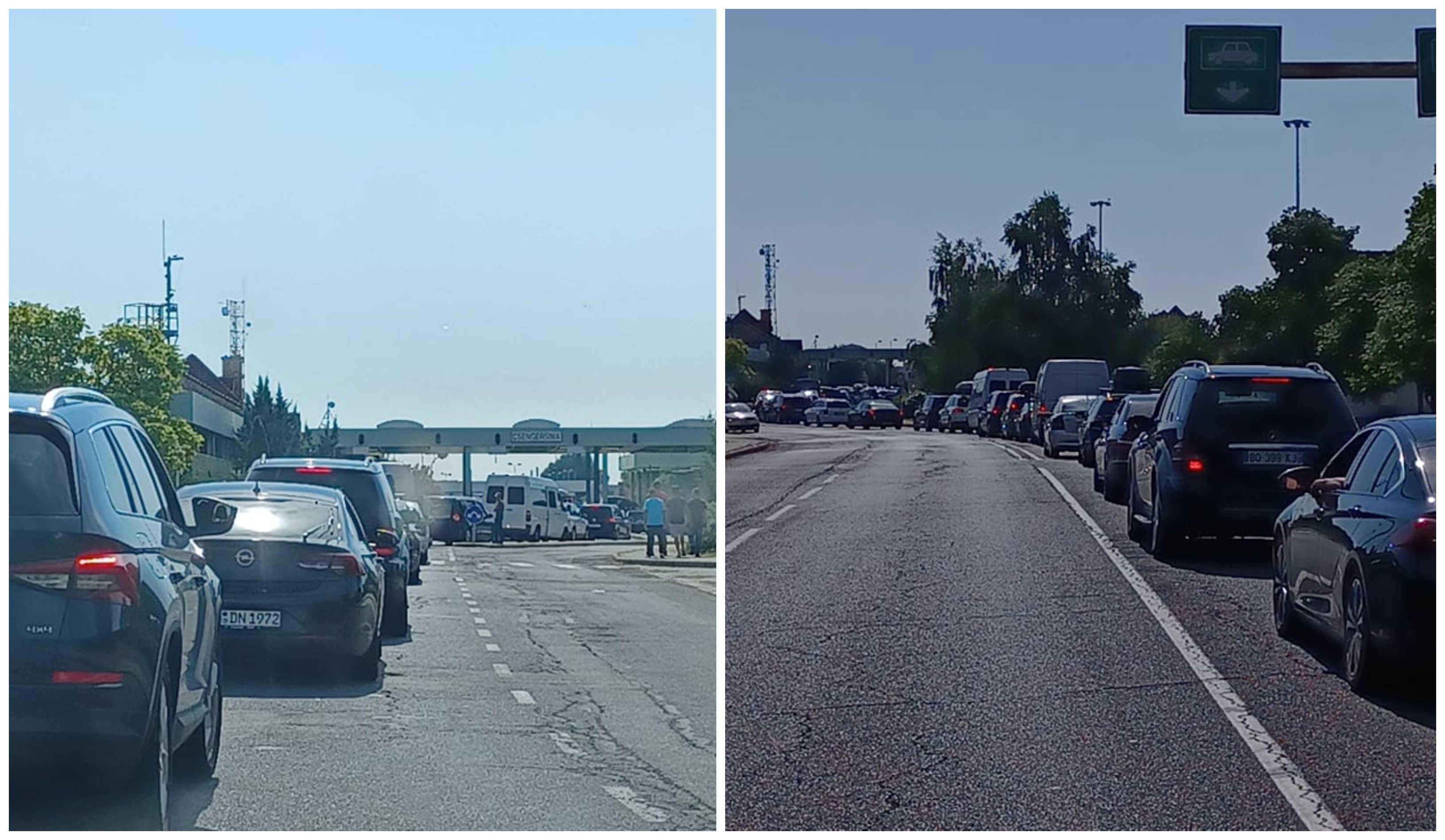 FOTO/VIDEO. Protest cu claxoane în Vama Petea. Se așteaptă cu orele, cozi kilometrice