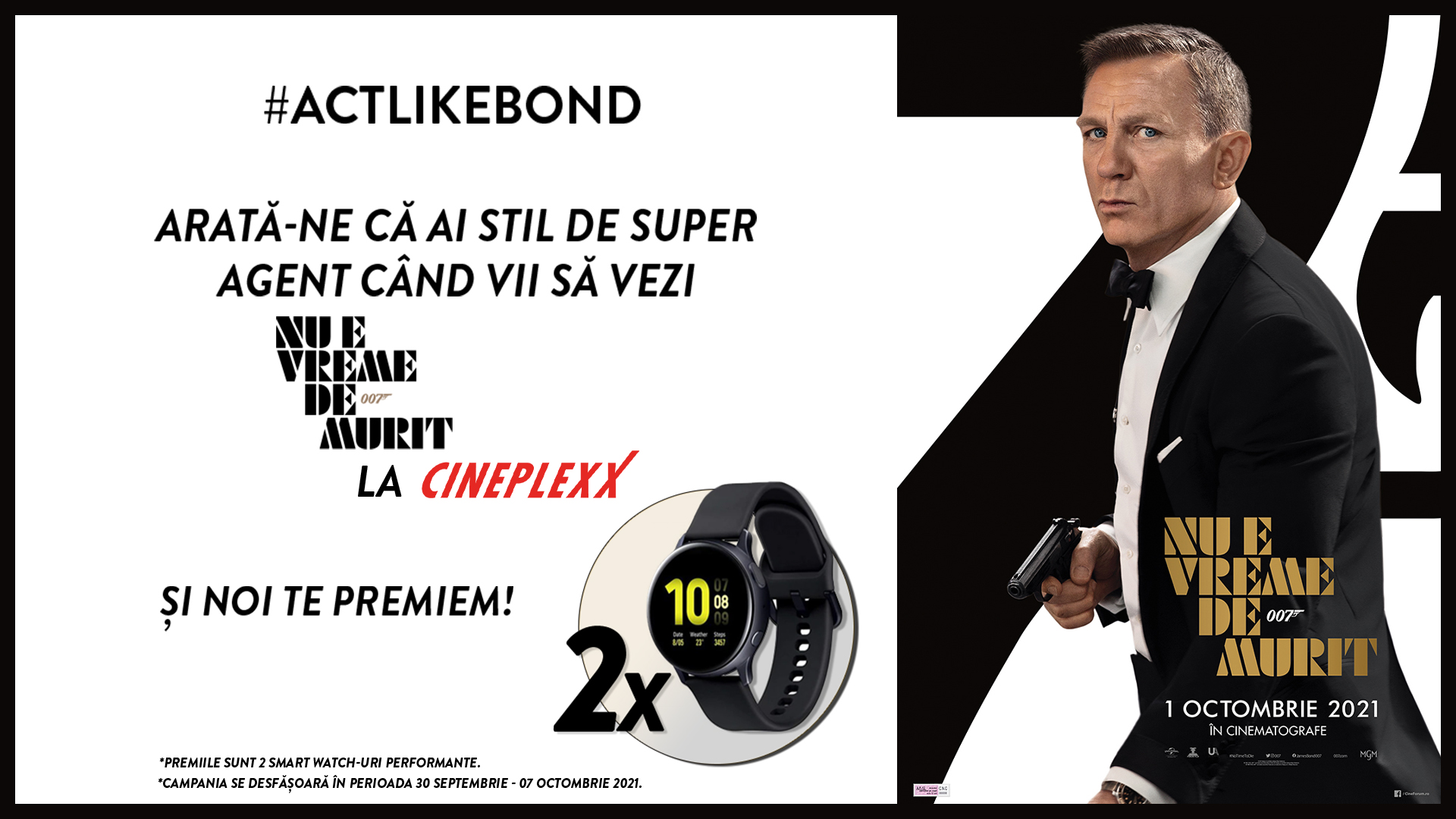 Nu e vreme de... pierdut! Noul film Bond vine la Cineplexx Satu Mare cu premii 'smart' pentru cinefili