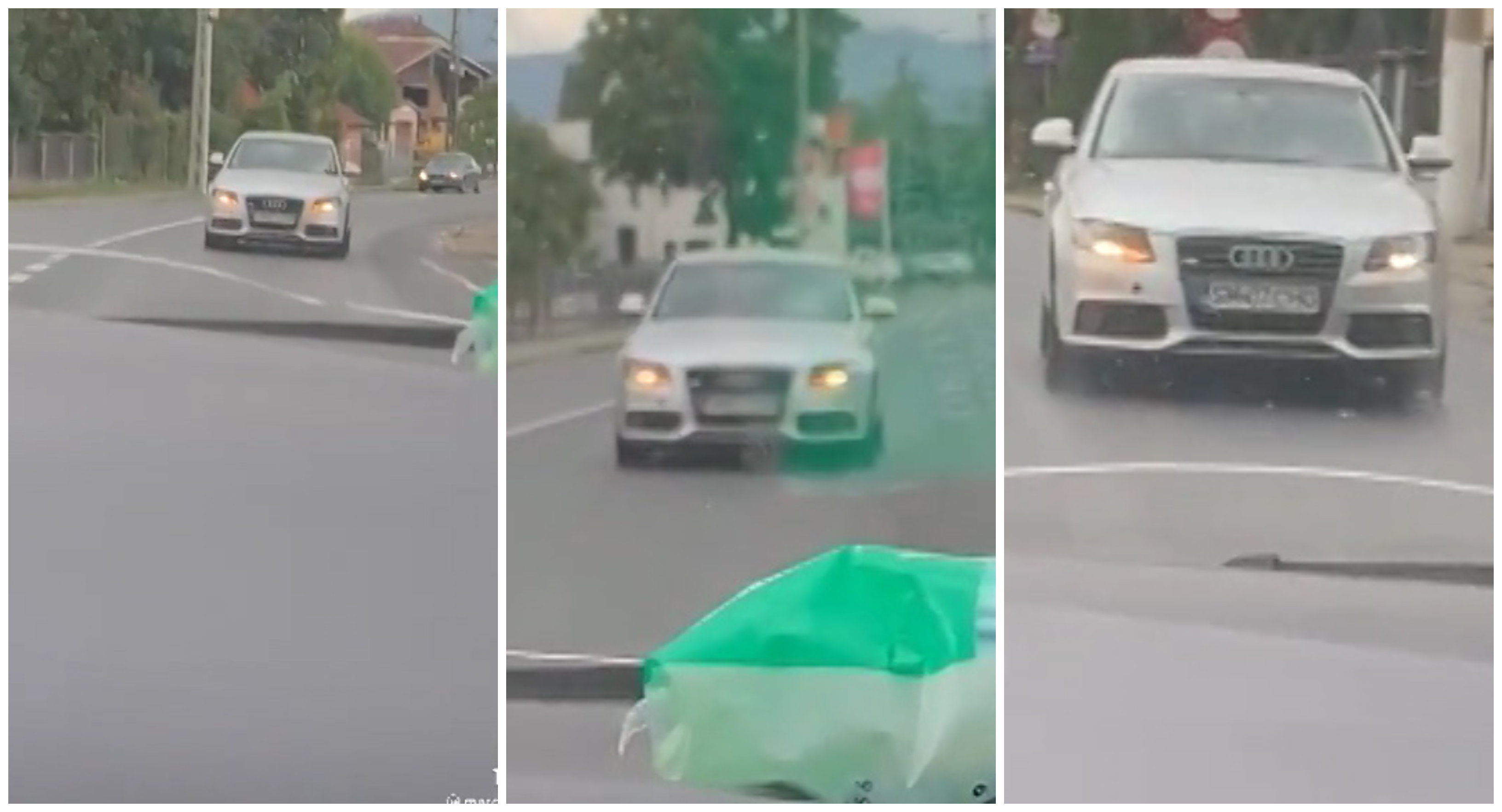 VIDEO. Nu e glumă! Un șofer conduce mașina cu spatele, în județul Satu Mare