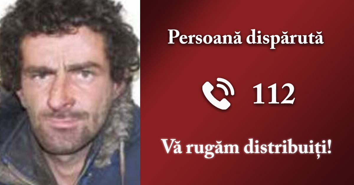 FOTO. Sătmărean dat dispărut în județul vecin. Polițiștii vă cer ajutorul