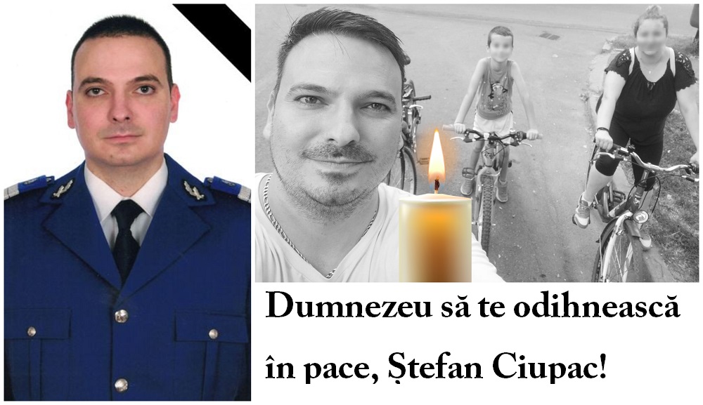 FOTO. Ștefan, jandarmul din Satu Mare, condus joi pe ultimul drum. Mesajul familiei