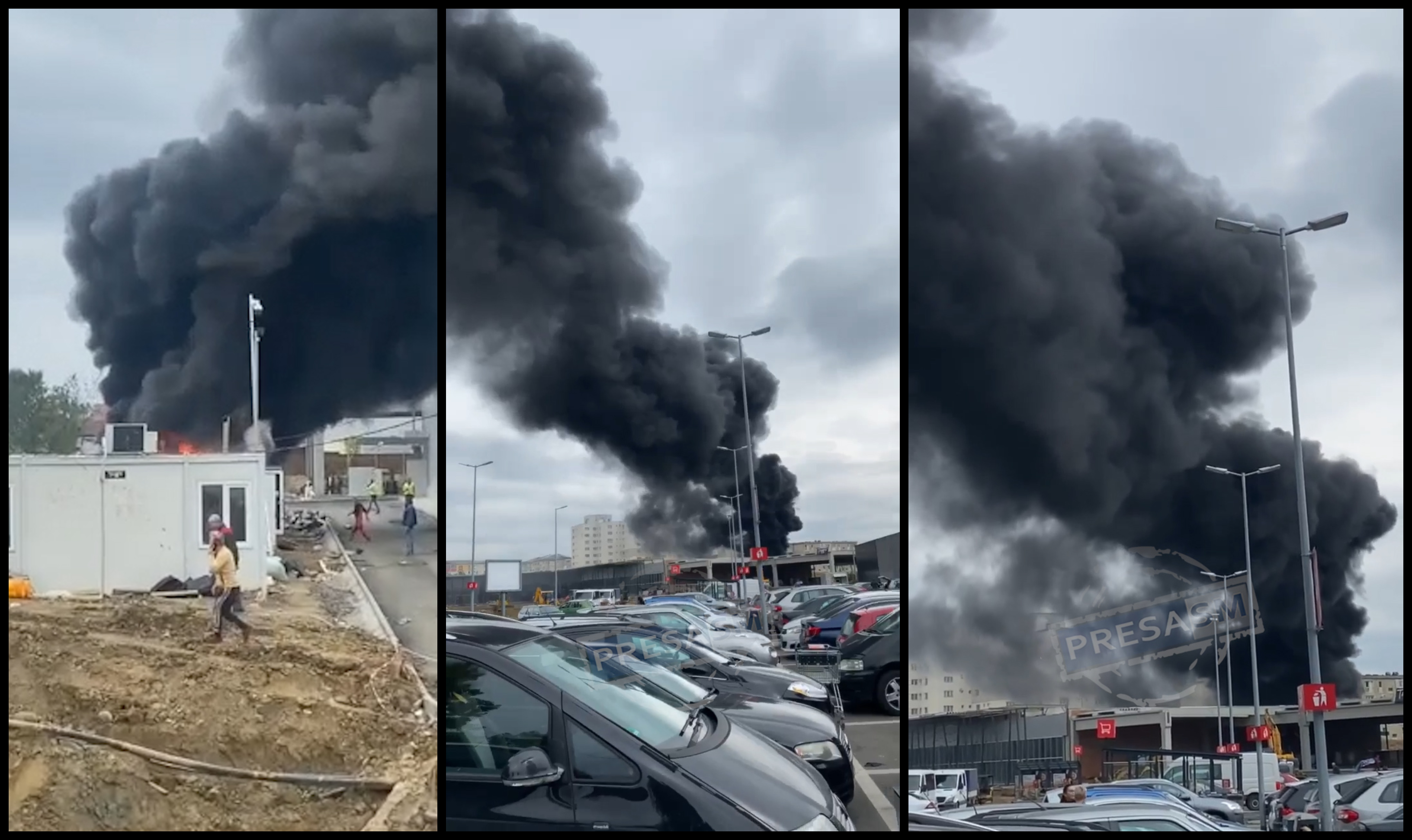 VIDEO. Explozie și incendiu puternic la noul mall din Baia Mare