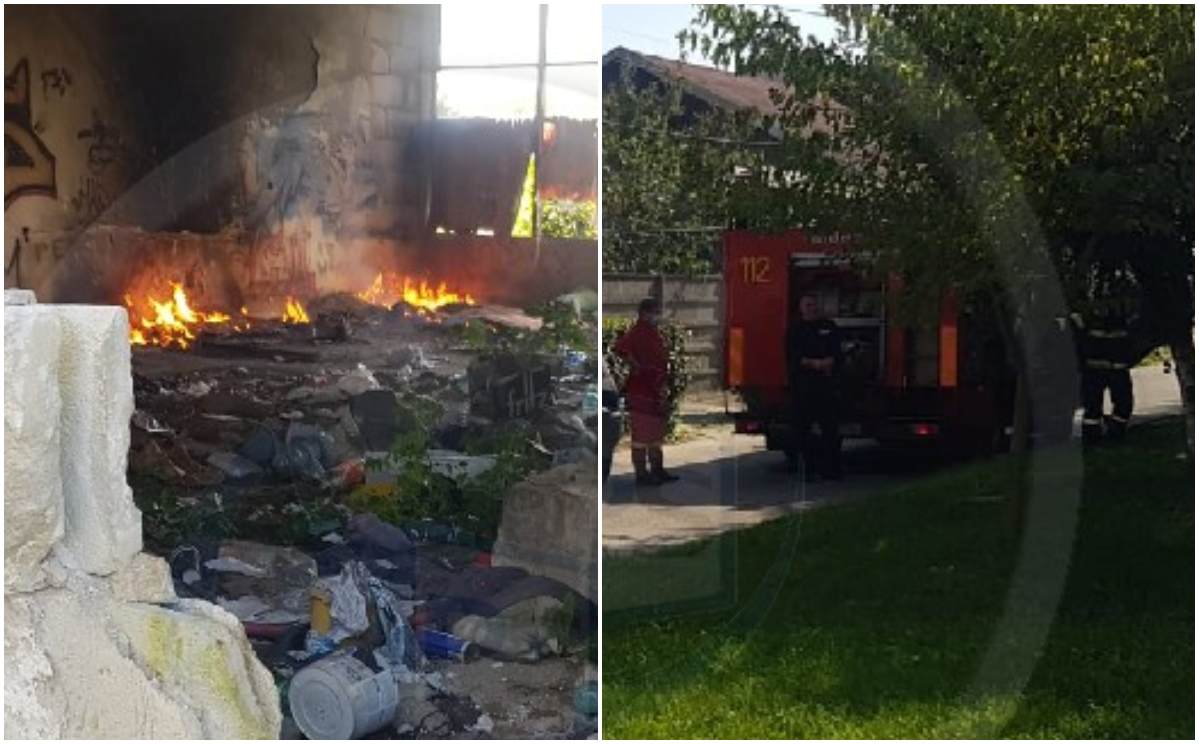 FOTO. Incendiu la o centrală dezafectată din centrul municipului Satu Mare. Intervin pompierii