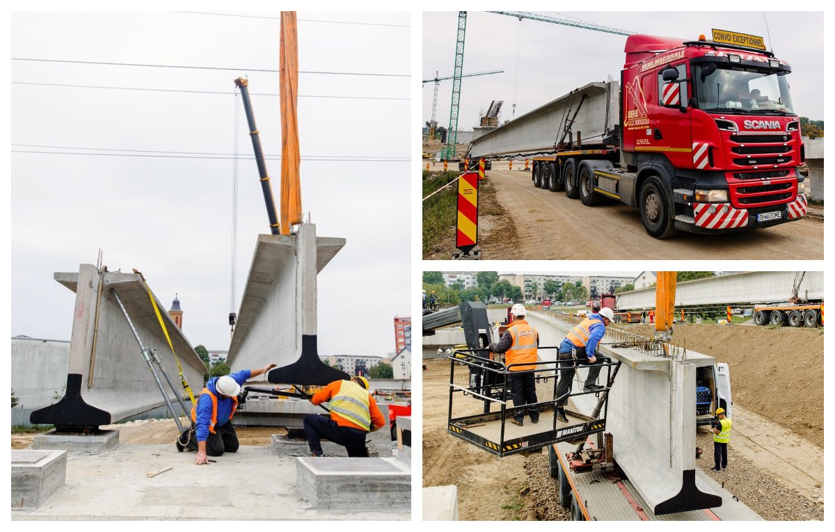 FOTOGALERIE. Moment istoric. Se montează grinzile celui de-al treilea pod peste Someș