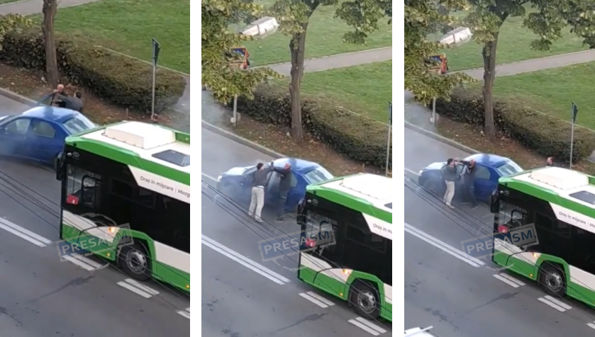 VIDEO. Accident în Satu Mare! Șoferul care a dat cu pumnii, amendat! Victima era beată