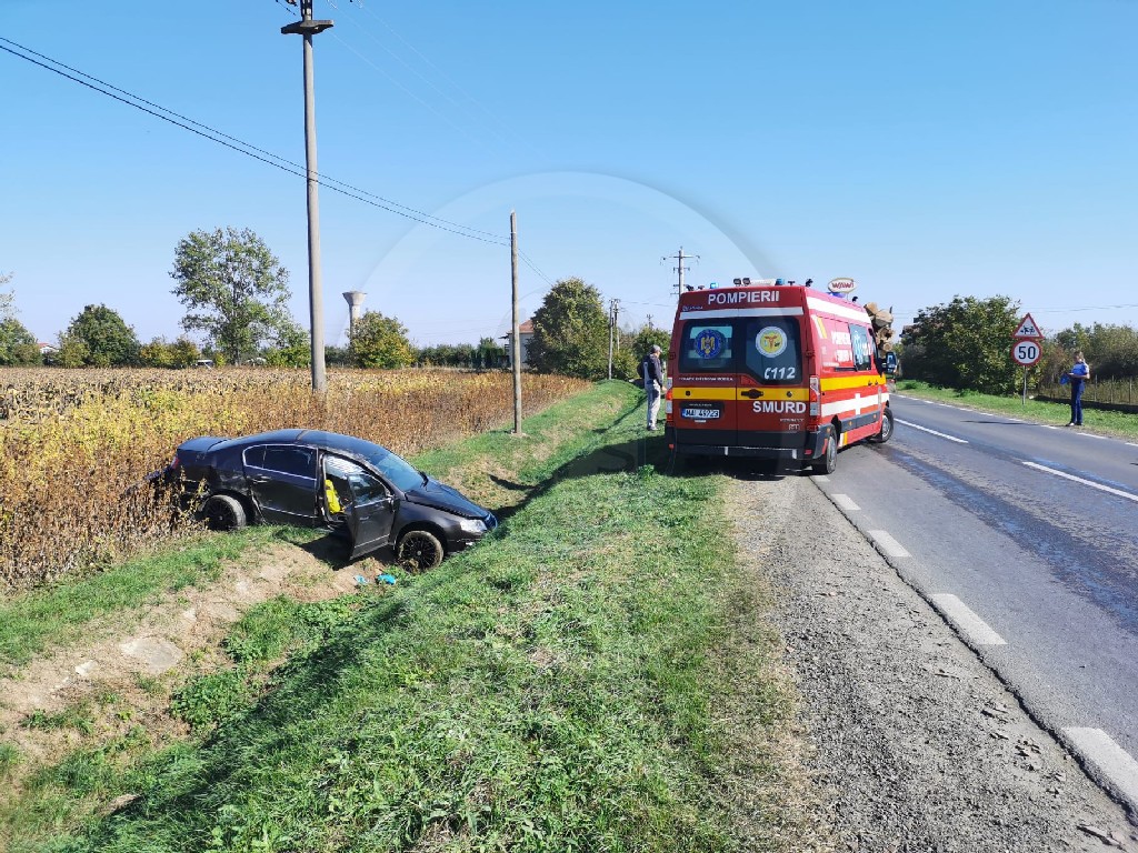 FOTO/VIDEO. Tânăr de 19 ani, rănit în accident. Ce spun polițiștii sătmăreni