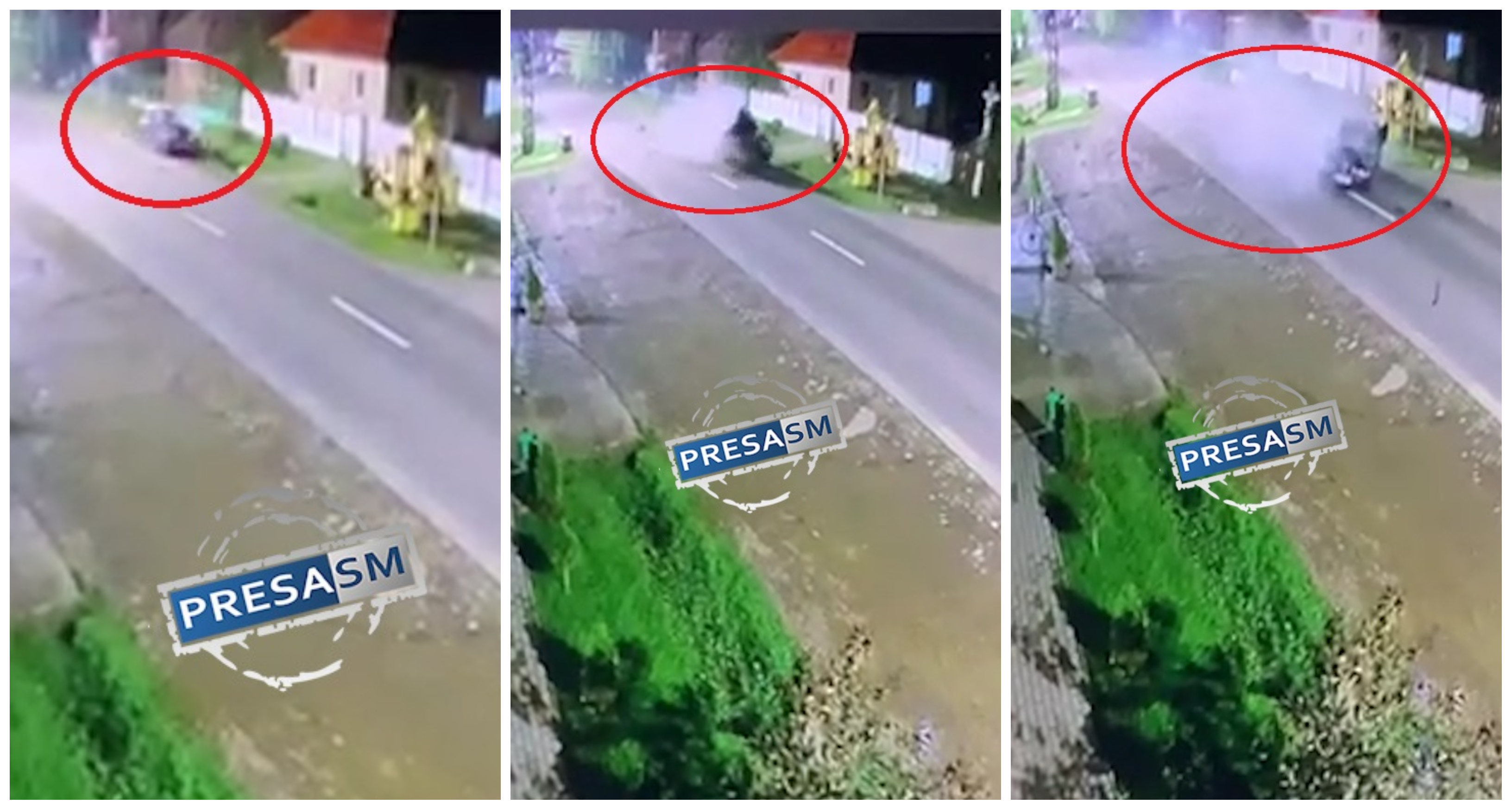 VIDEO. Accidentul grav de la Botiz, surprins de camere. Tânăr proiectat din mașină