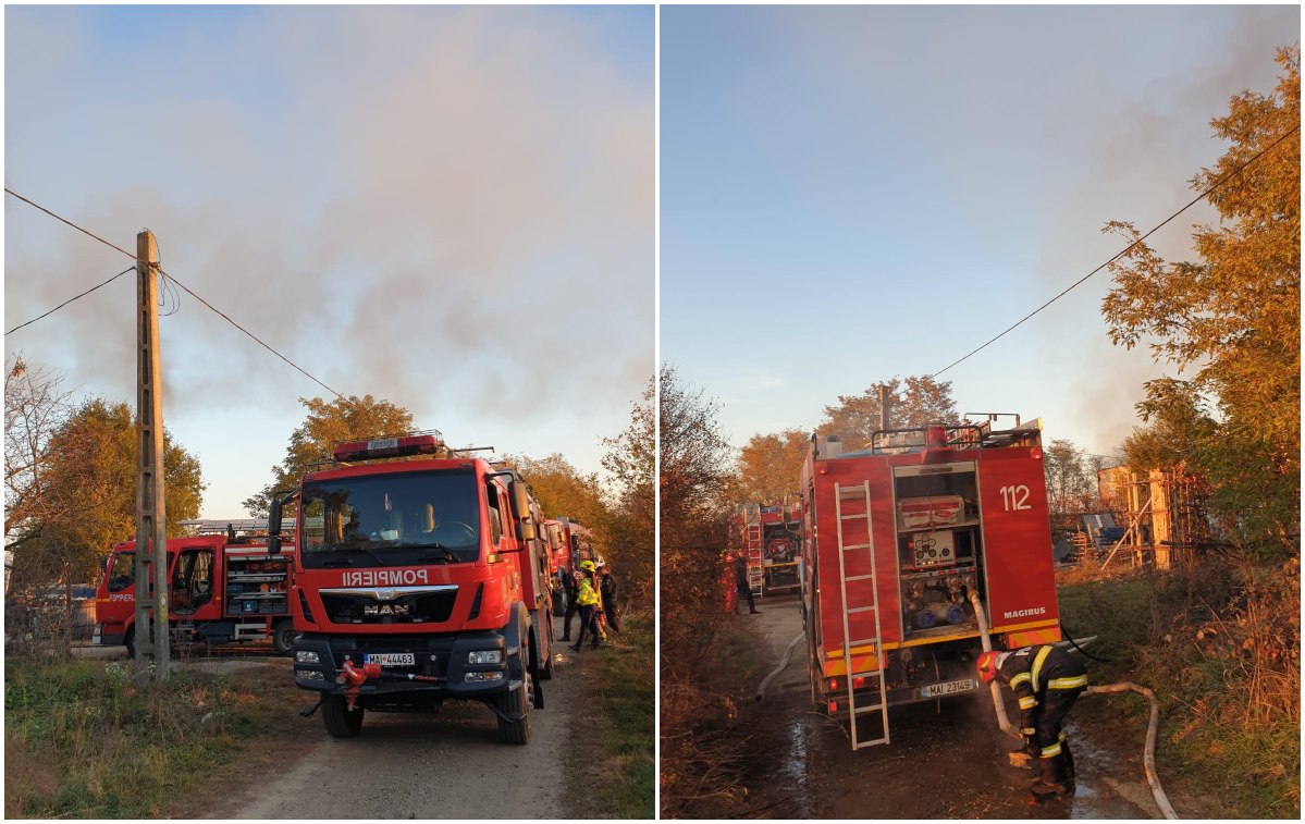 FOTO. Fabrică distrusă într-un incendiu devastator, în județul Satu Mare