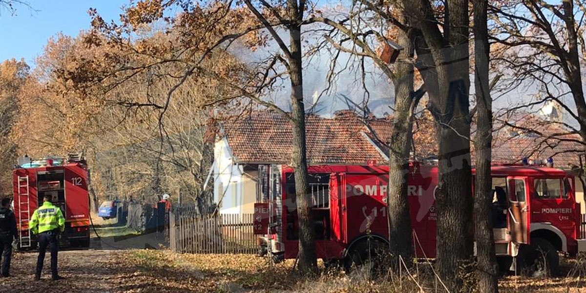 FOTO/VIDEO. Incendiu la o cabană din județul Satu Mare. Intervenție de amploare