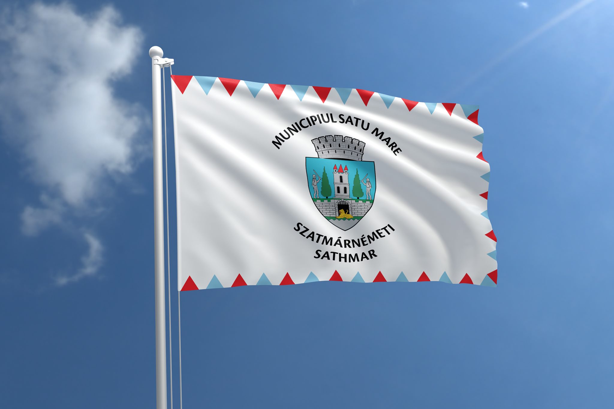 FOTO. A fost aprobat primul steag oficial al municipiului Satu Mare