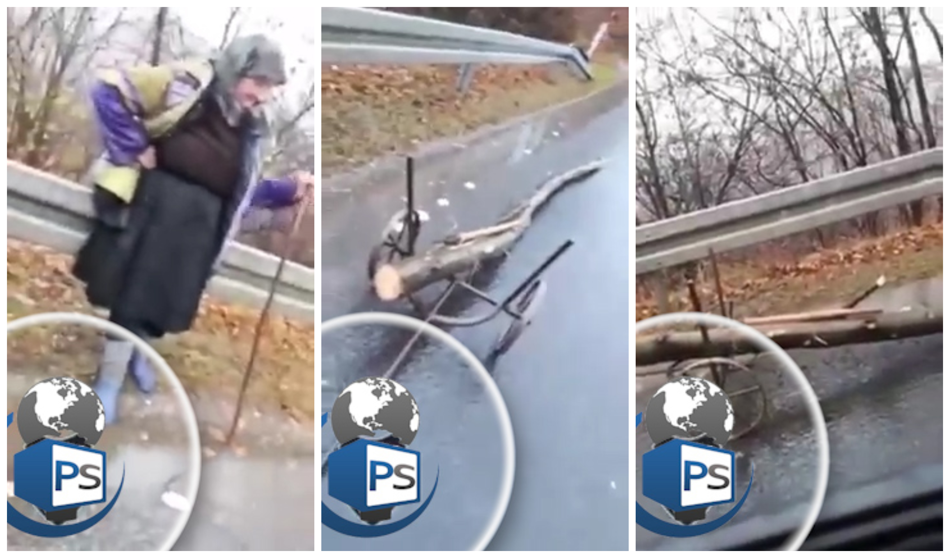 VIDEO. Pentru a avea lemne de foc, o bătrânică cară de la km întregi câte un buștean căzut în pădure