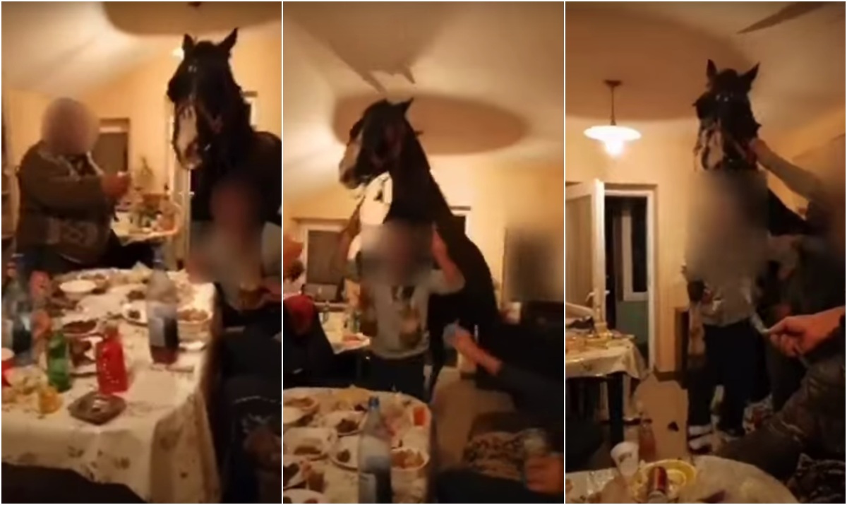 VIDEO. Se întâmplă în România. Amenzi după o petrecere cu calul în sufragerie