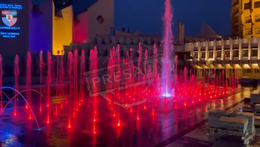 VIDEO. Imagini spectaculoase cu noua fântână arteziană din Centrul Nou