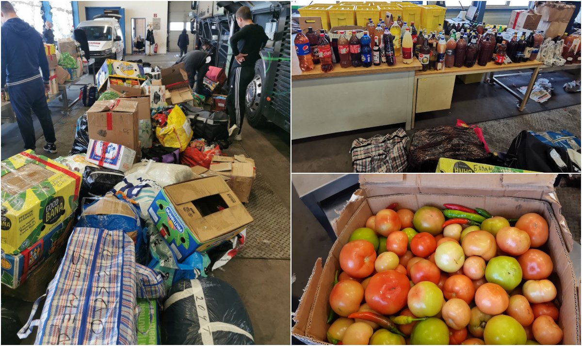 FOTO. Și-au pus mâncare și băutură de acasă pentru când ajung în Franța. Austriecii le-au confiscat pe toate, peste o tonă de mâncare și băutură