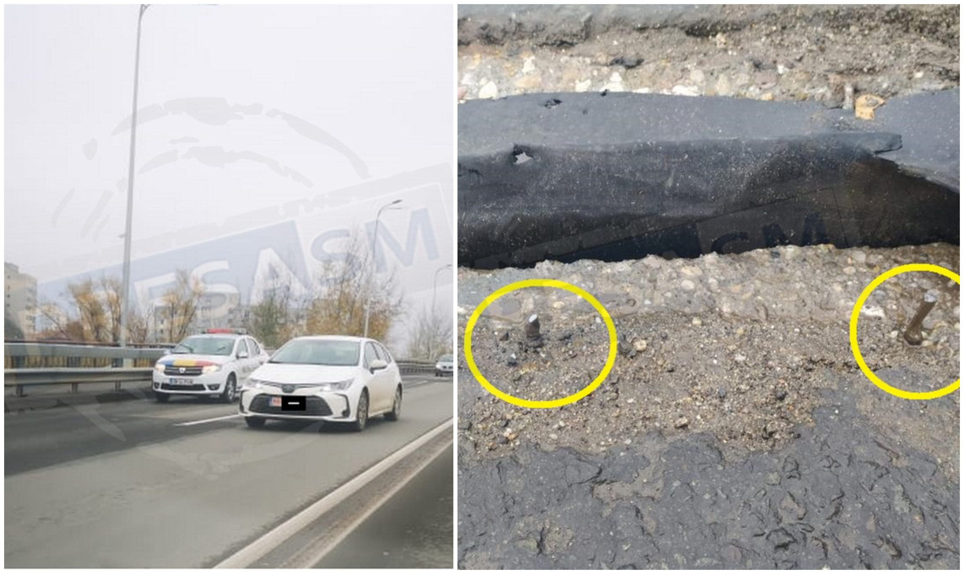 FOTO. Avarie și pericol pe Podul Decebal. Poliția Locală a închis parțial circulația