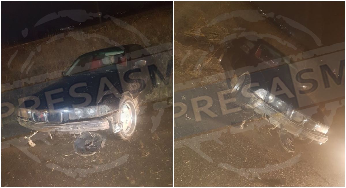 FOTOGALERIE. BMW abandonat în șanț, în municipiul Satu Mare