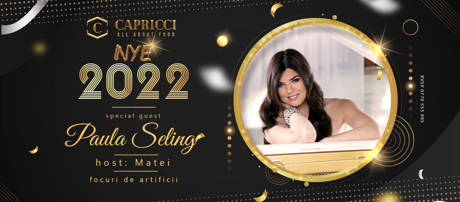 Revelion la Capricci: Paula Seling, foc de artificii și delicii culinare extraordinare