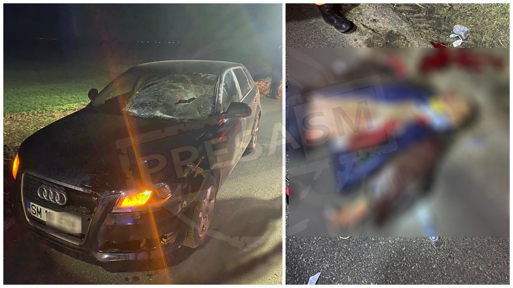 FOTOGALERIE. Acccident mortal în județul Satu Mare. O șoferiță a dat peste un pieton