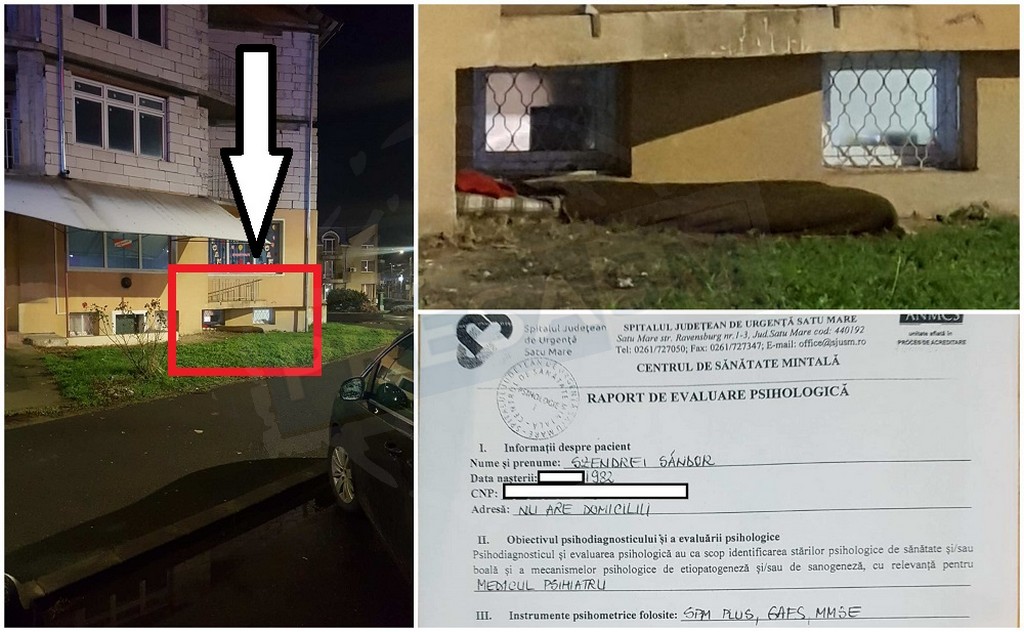 FOTO. Sătmărean, cu retard mintal, doarme iarna direct sub cerul liber. Haideți să îl ajutăm!