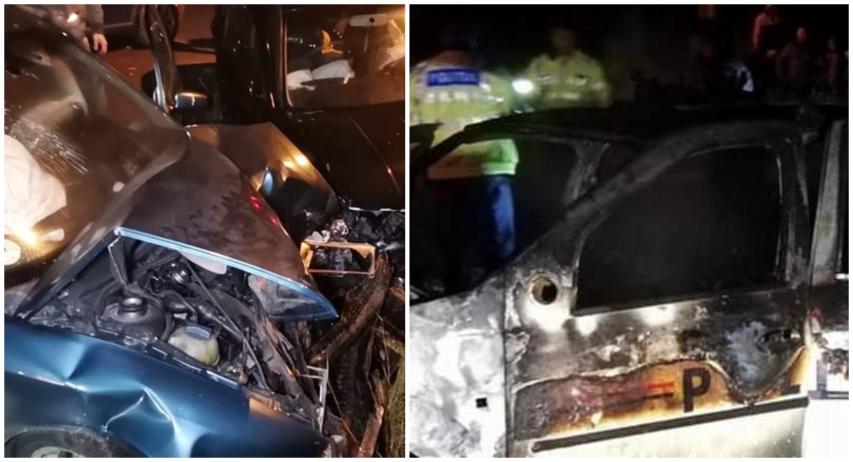 FOTO. O șoferiță de 19 ani a băgat spaima într-un oraș. O familie a ajuns la spital. Anul trecut a făcut scrum mașina Poliției