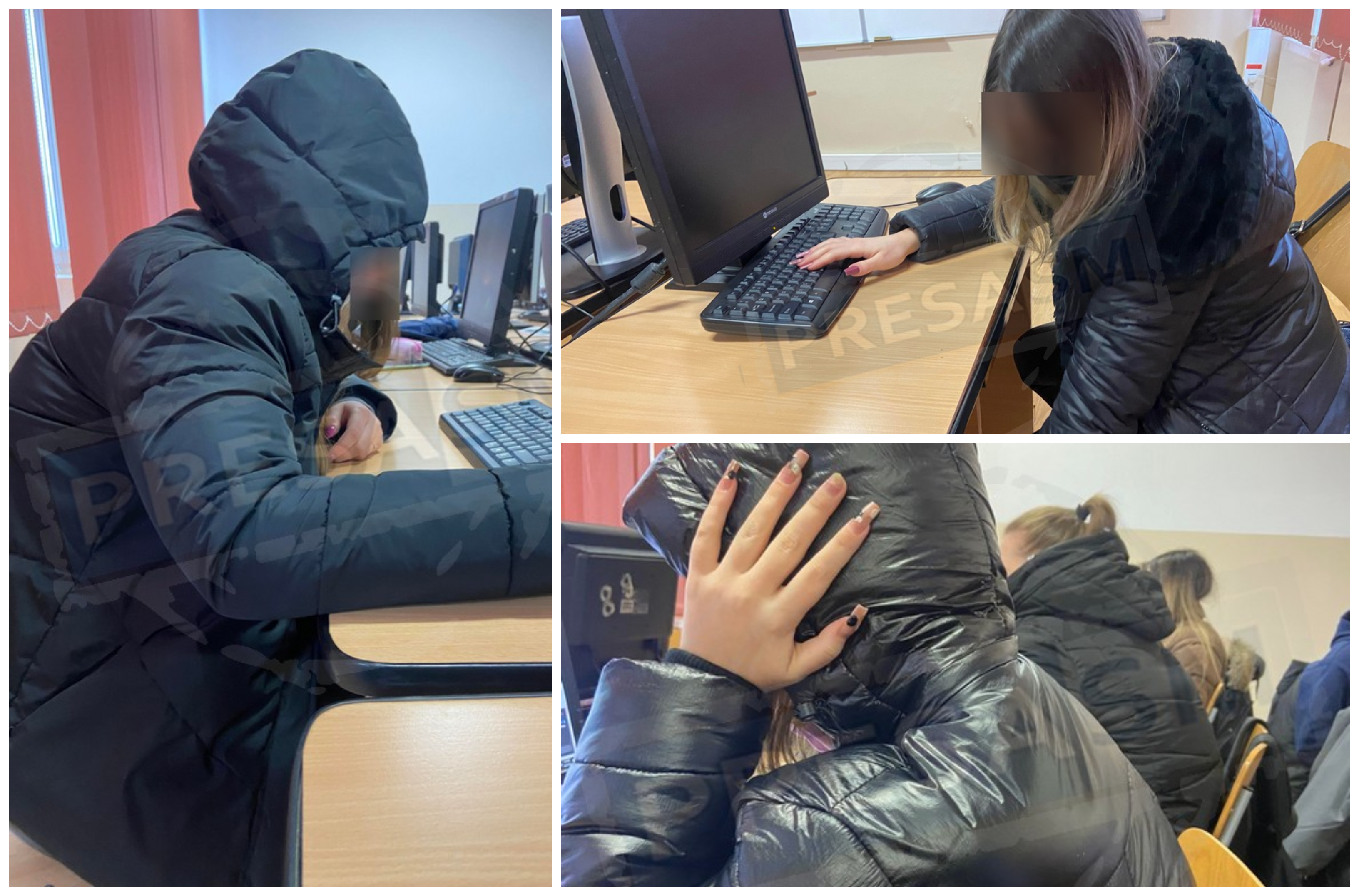 FOTOGALERIE. Frig într-un liceu din centrul municipiului Satu Mare. Elevii, cu gecile pe ei la ore