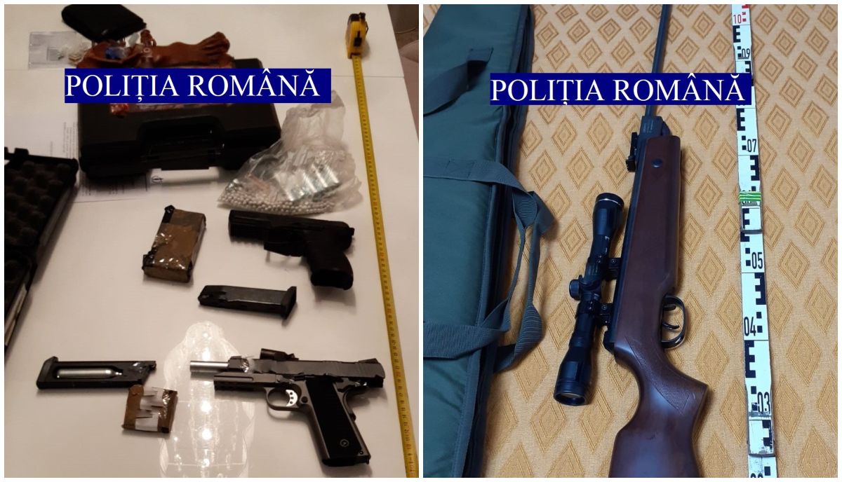 FOTO/VIDEO. Zeci de arme confiscate în urma pechezițiilor de amploare. Descinderi și la Satu Mare