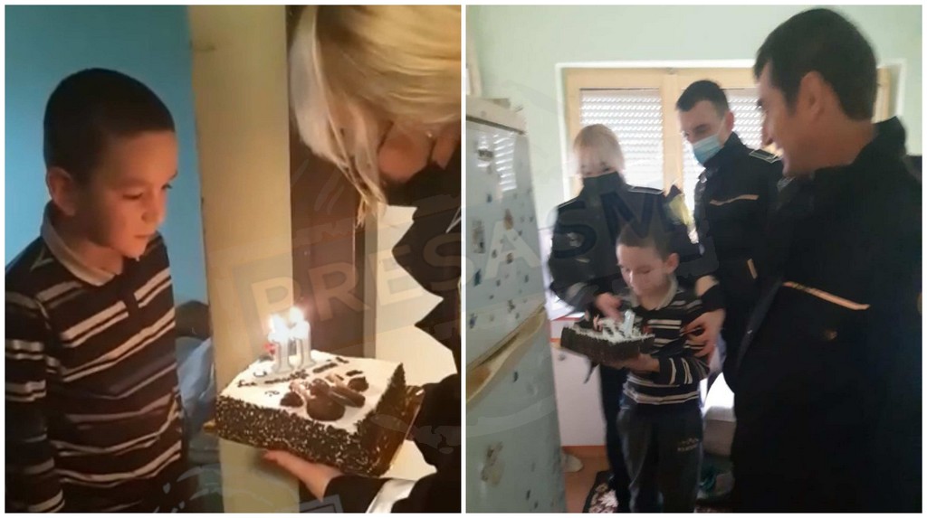 FOTO/VIDEO. Orfan de tată și abandonat de mamă, un copilaș a fost ”adoptat” de Poliția Locală Satu Mare