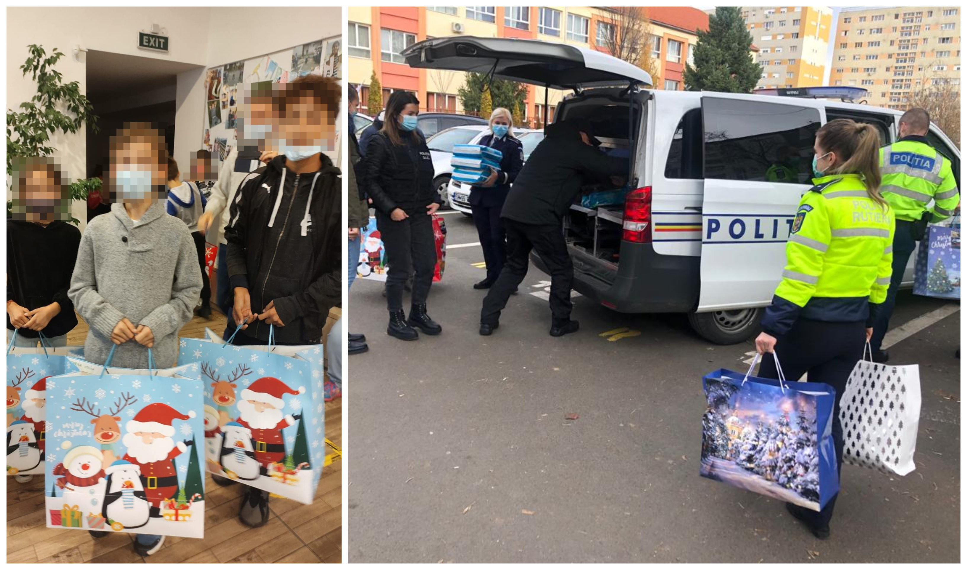 FOTOGALERIE. Descindere inedită a Poliției Satu Mare. Bucurie pentru zeci de copii