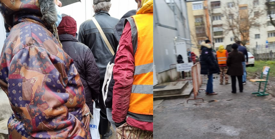 FOTO. Înghesuială și scandal pentru tichetele de vaccinare, în Satu Mare. Poliția Locală nu a făcut față