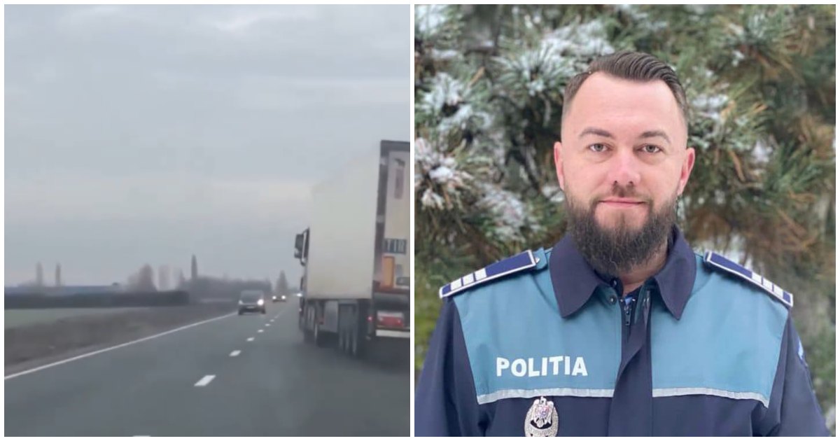 VIDEO. Un polițist și un șofer au reușit să prevină o tragedie. TIR-ist beat, pericol public